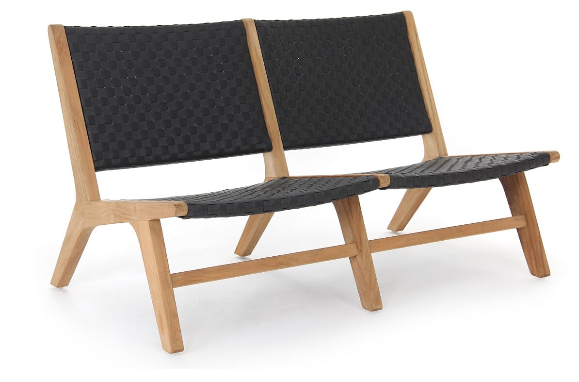 Hagen Loveseat, teak frame/All-weather leather