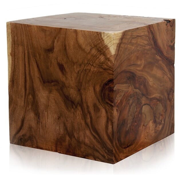 Cube End Table, med (14"), Teak