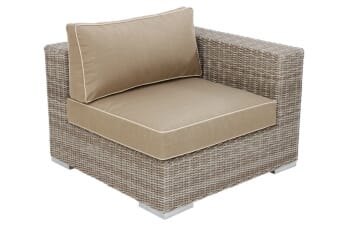 Tobago Corner Module -- Seat/Back cushion,3-piece, Angled Back, Heather Beige Sunbrella, 5