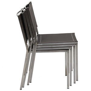 Firenze Side chair, Stainless and Batyline Sling