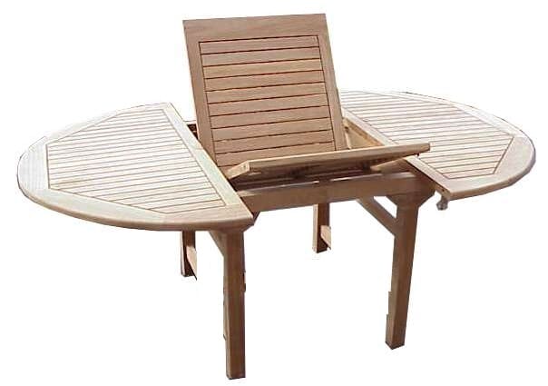 St Tropez Round Extension Table (76/51X51). with Parasol Hole and Teak plug