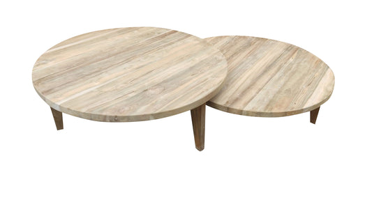 Round teak coffee table options