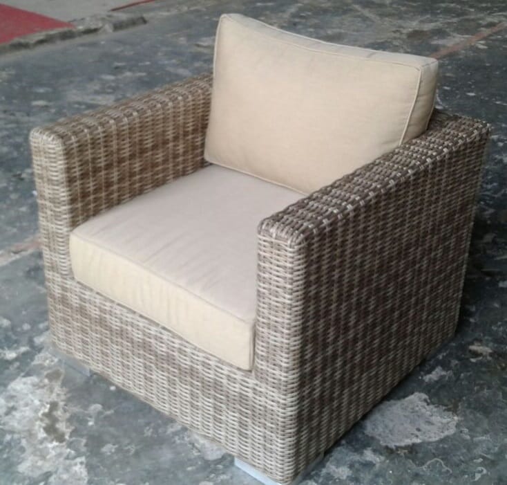 Tobago Club Chair Cushion (2 piece), color Sunbrella, Heather Beige 5476-0000
