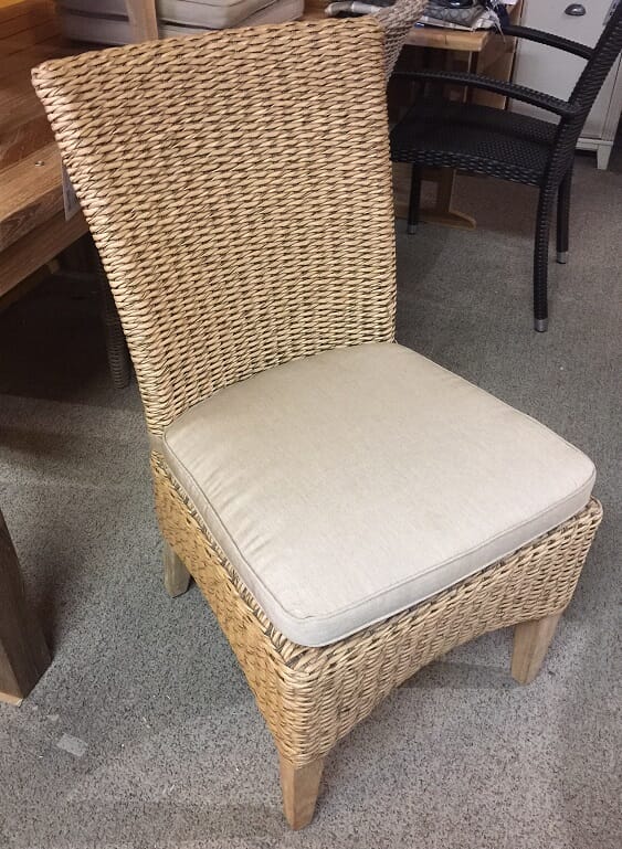 Zanzibar Dining Chair Cushion, Heather Beige Sunbrella, 1.5